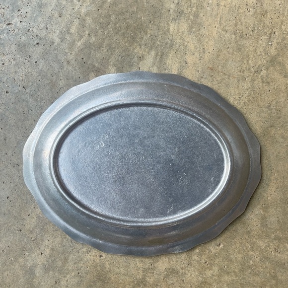 Vtg RWP Wilton Columbia PA 12.5” Queen Anne Style Pewter Serving Platter Tray - Picture 3 of 5
